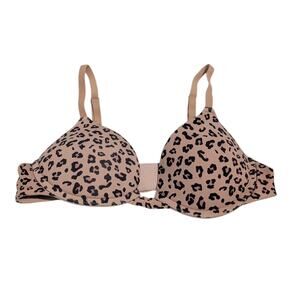 Pepper Bra 36AA Leopard Print Tan Black Padded